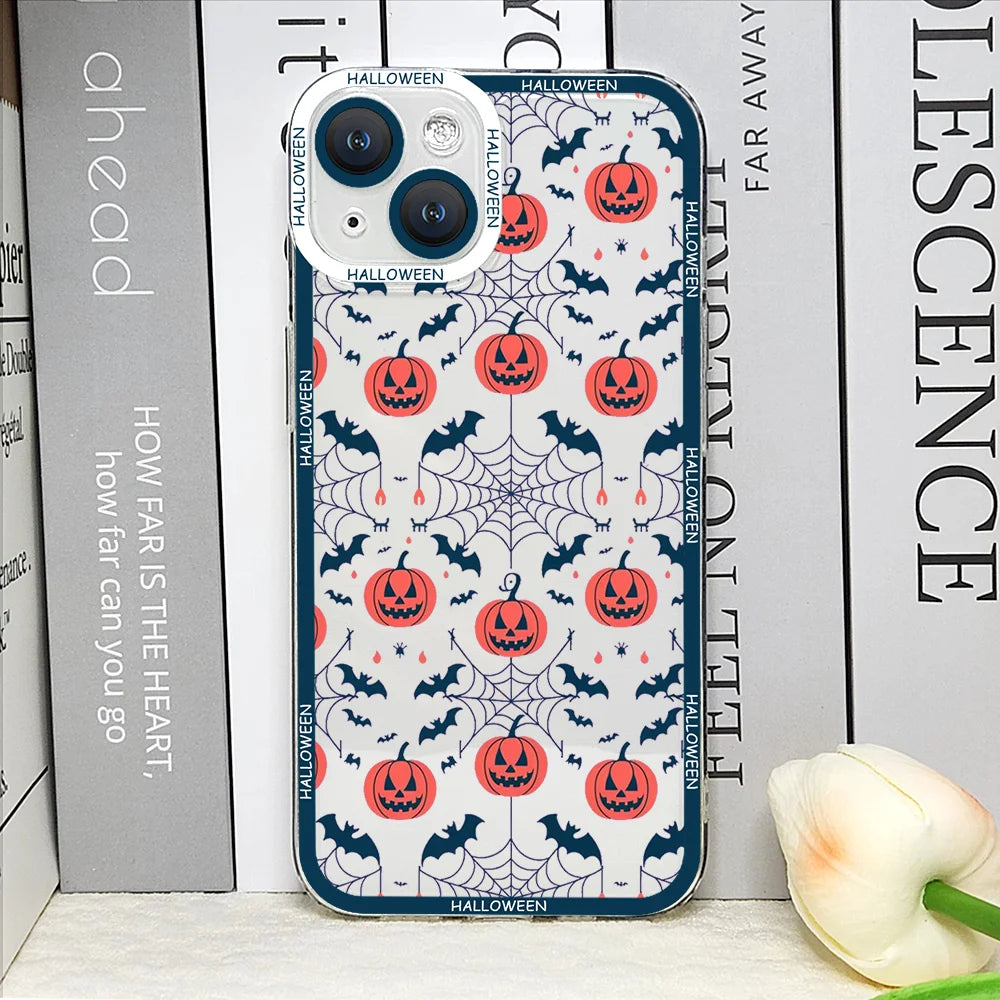 Funda Halloween Calabazas, Murciélagos y Telarañas