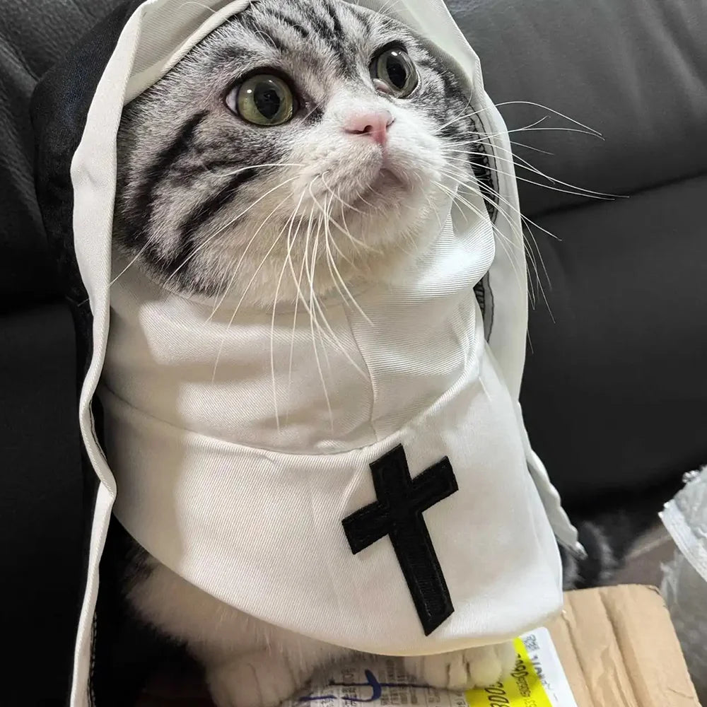 Disfraz Monja para Perros y Gatos