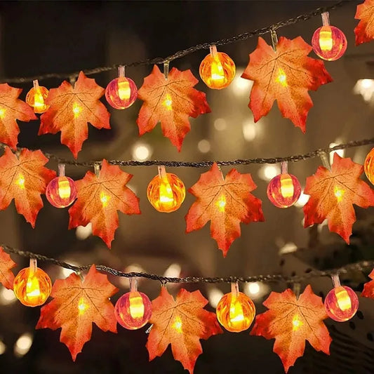 Luces LED Hojas Otoñales – Guirnalda Decorativa
