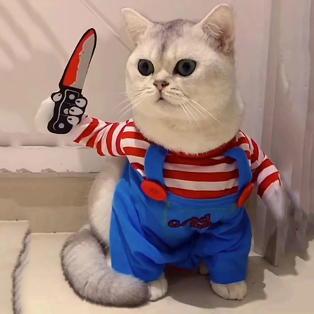 Disfraz de Mascotas “Chucky” – Terror y Diversión para tu Gato o Perro